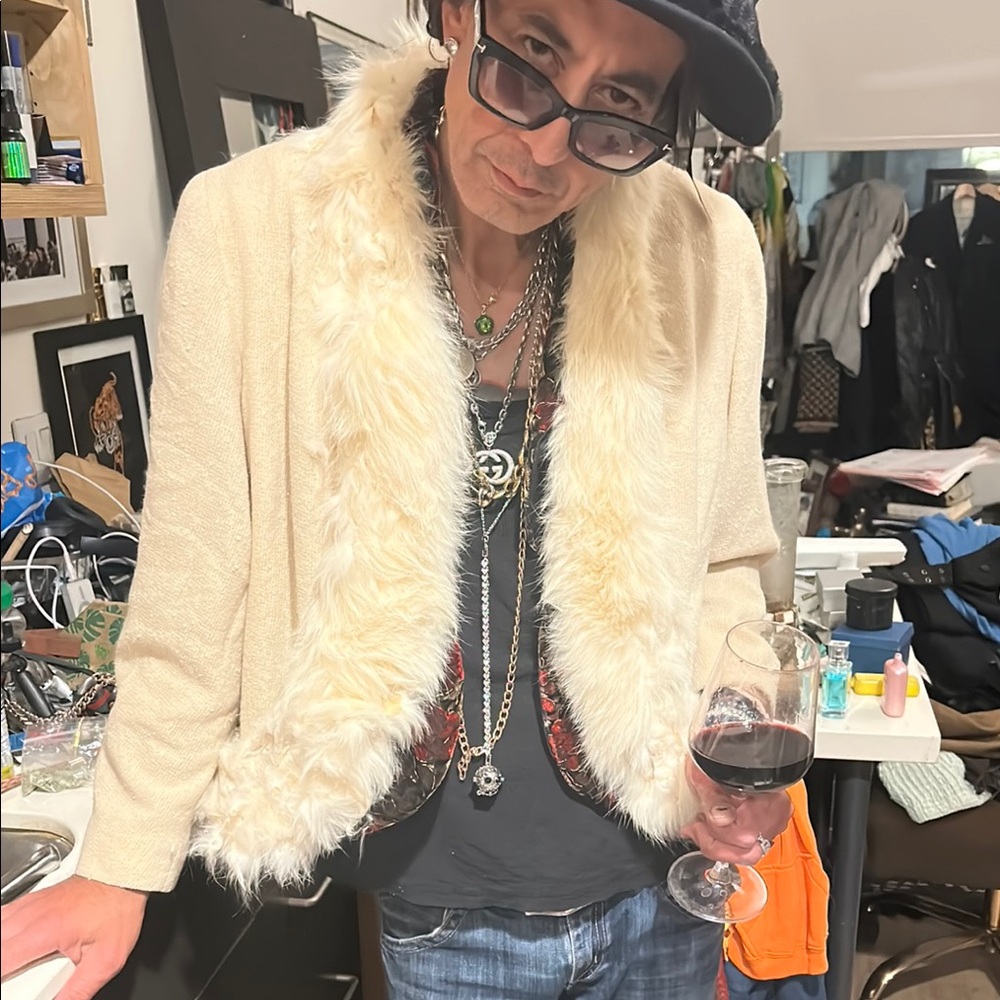 Cream Faux Fur Collar Jacket